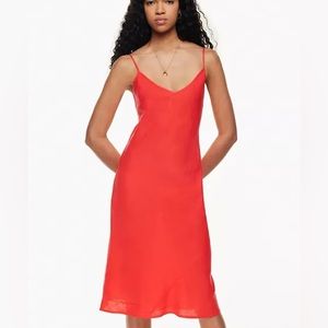 NWT Aritzia Only Linen Slip Midi Dress in XS. Brand New with tags never worn!